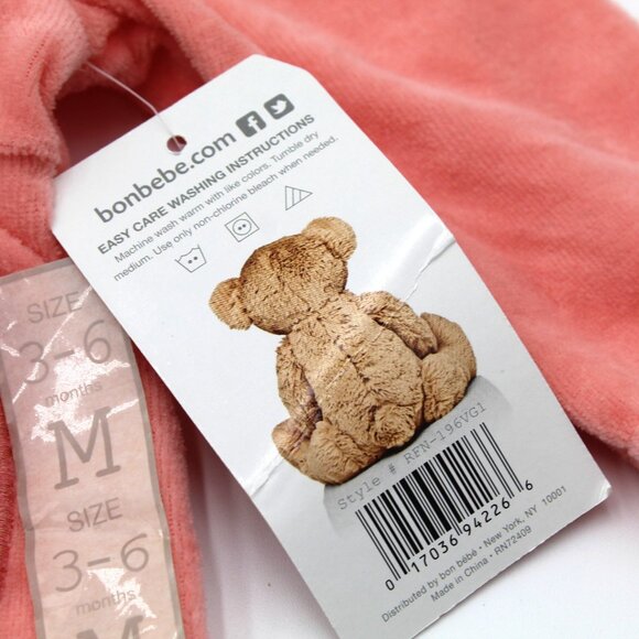 Rene Rofe Baby Girls 3-6 Months 2 Piece Velour Shirt and Pants Set Outfit NWT - Picture 4 of 8